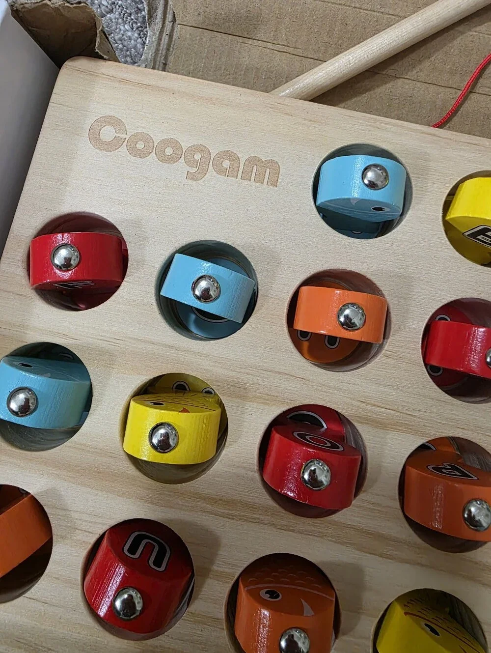 Coogam Wooden Magnetic Fishing Letters Fine Motor Skills 3+ Learning Educational